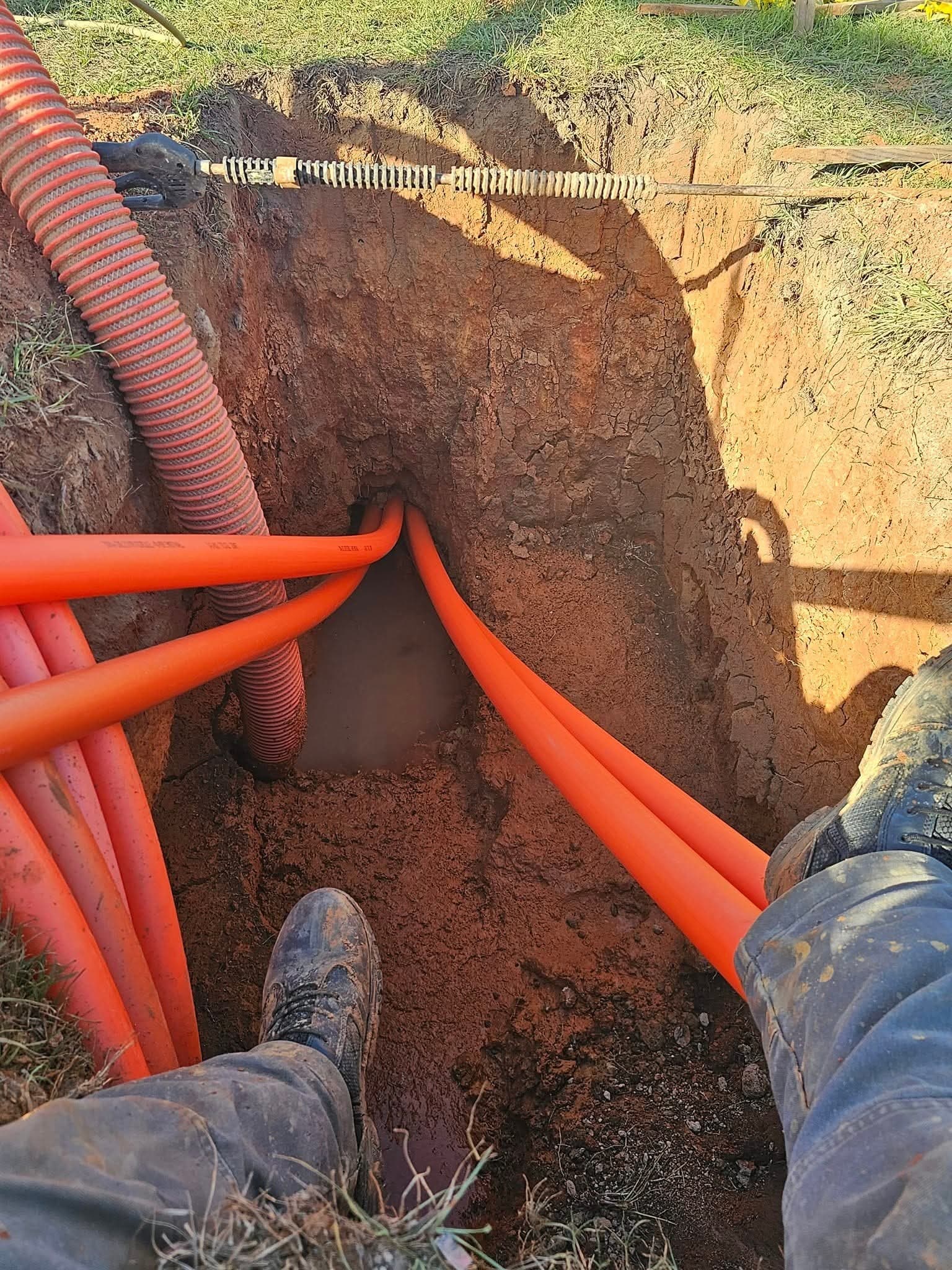 Conduit Installation crew on active jobsite in East Texas